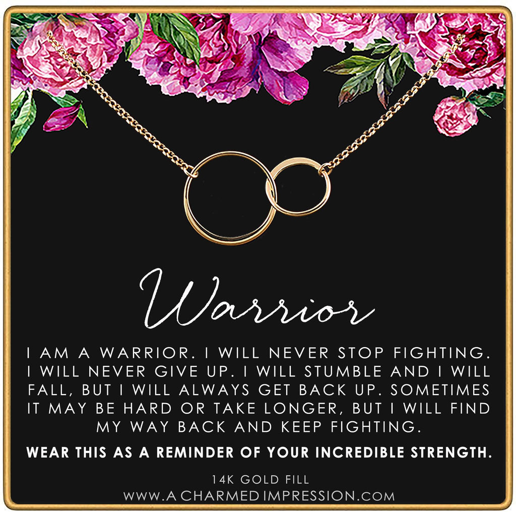 Warrior Double Ring Necklace - AA Recovery Gift