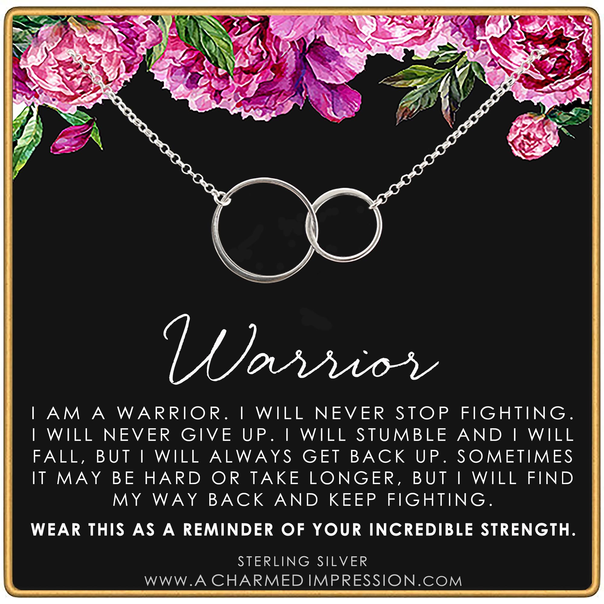 Eating Disorder Recovery Gift - Warrior Double Ring Necklace