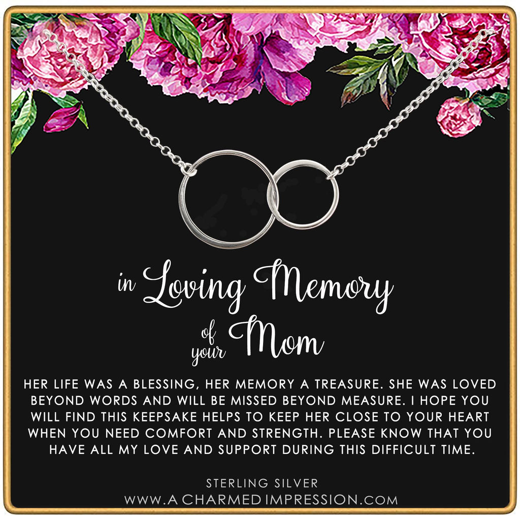 Loss of Mom Remembrance Gift - Connected Circles Necklace Silver Gold