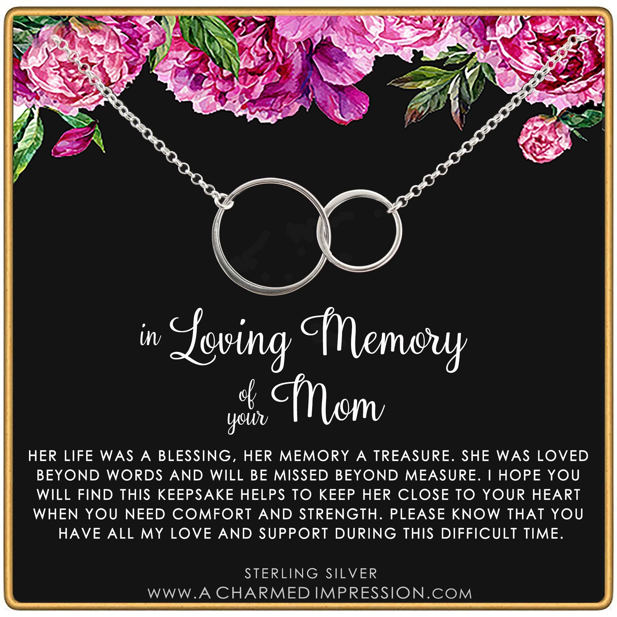 Loss of Mom Remembrance Gift - Connected Circles Necklace Silver Gold