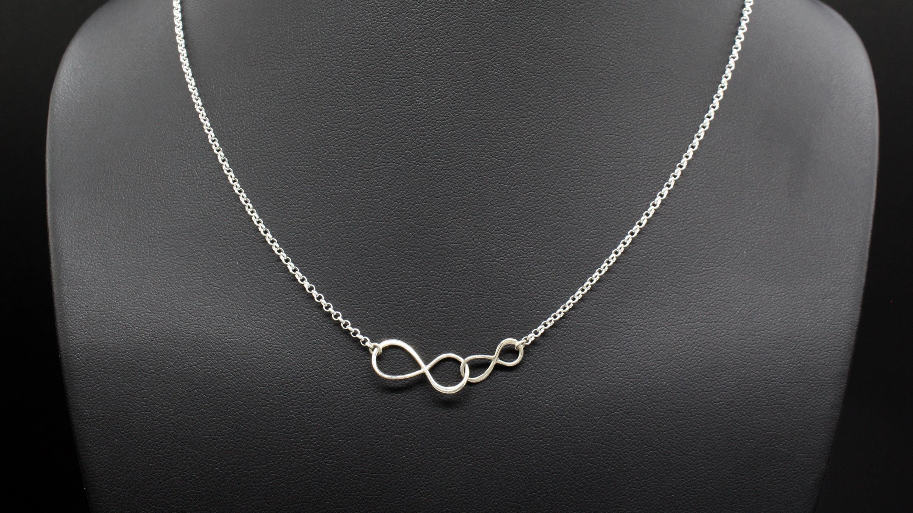 Handpicked Daughter Gift: Double Infinity Necklace Silver Gold