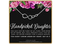 Handpicked Daughter Gift: Double Infinity Necklace Silver Gold
