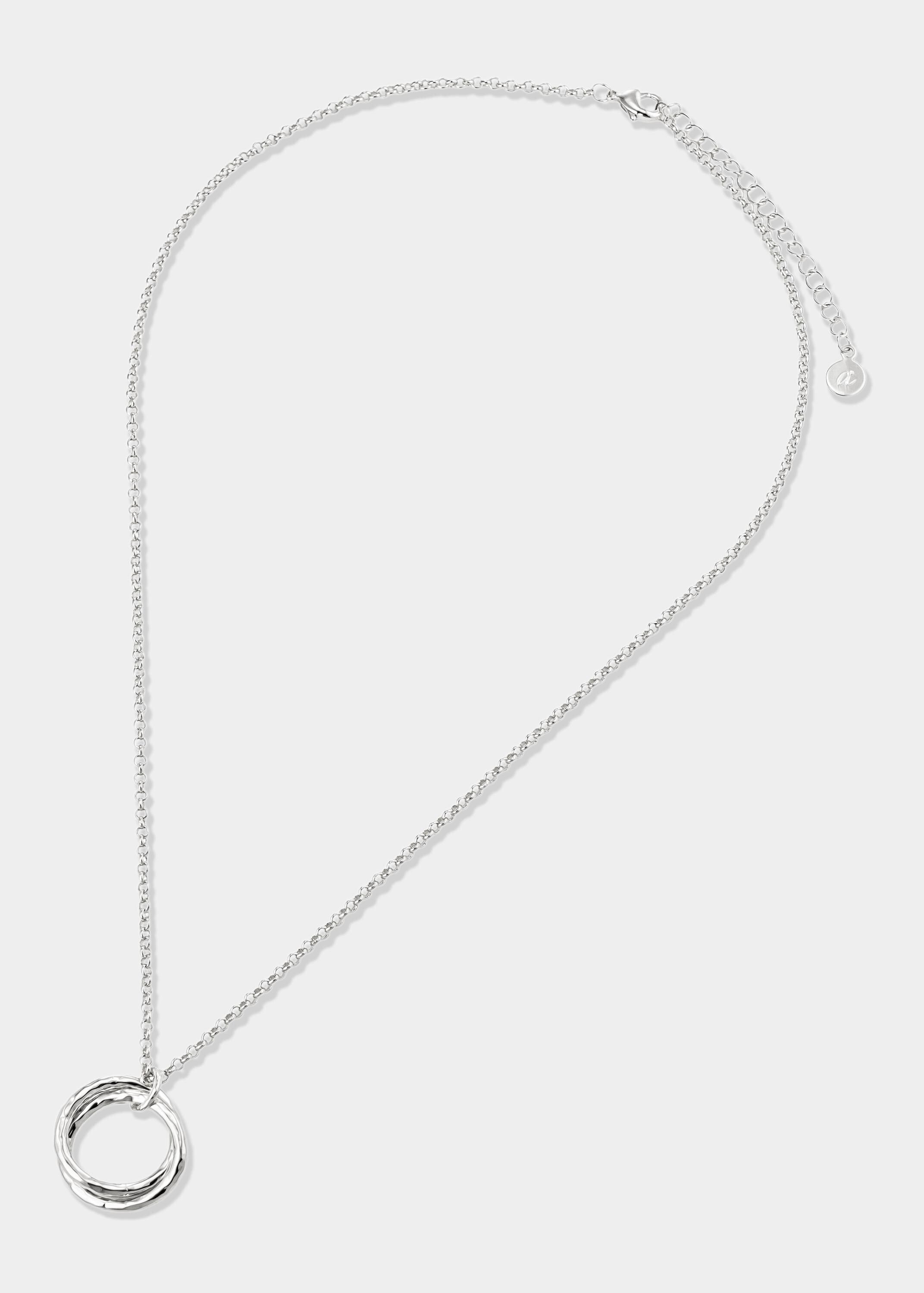 Sassy Sister Necklace Hammered Double Rings Silver or Gold - Funny Best Friend Gift with Shank Card