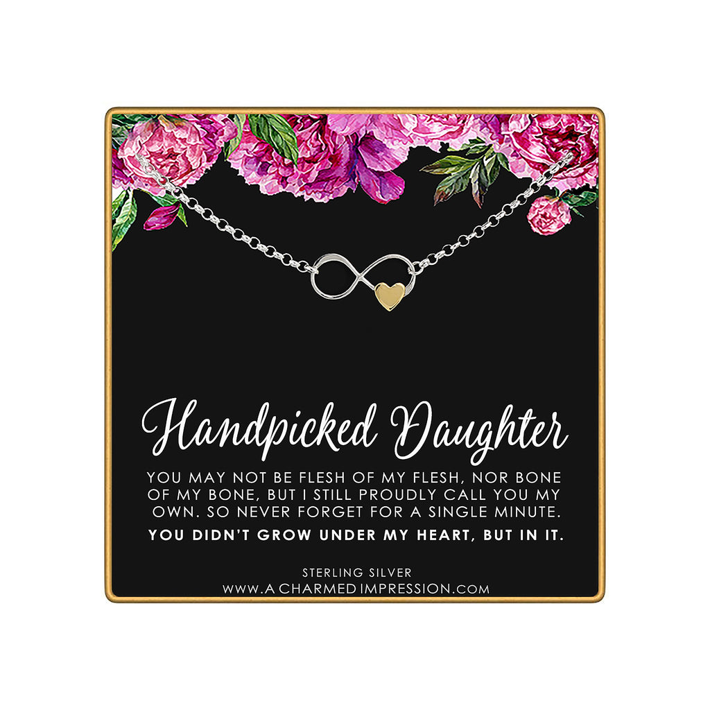 Sterling Silver Infinity Heart Necklace: Gift for Daughter