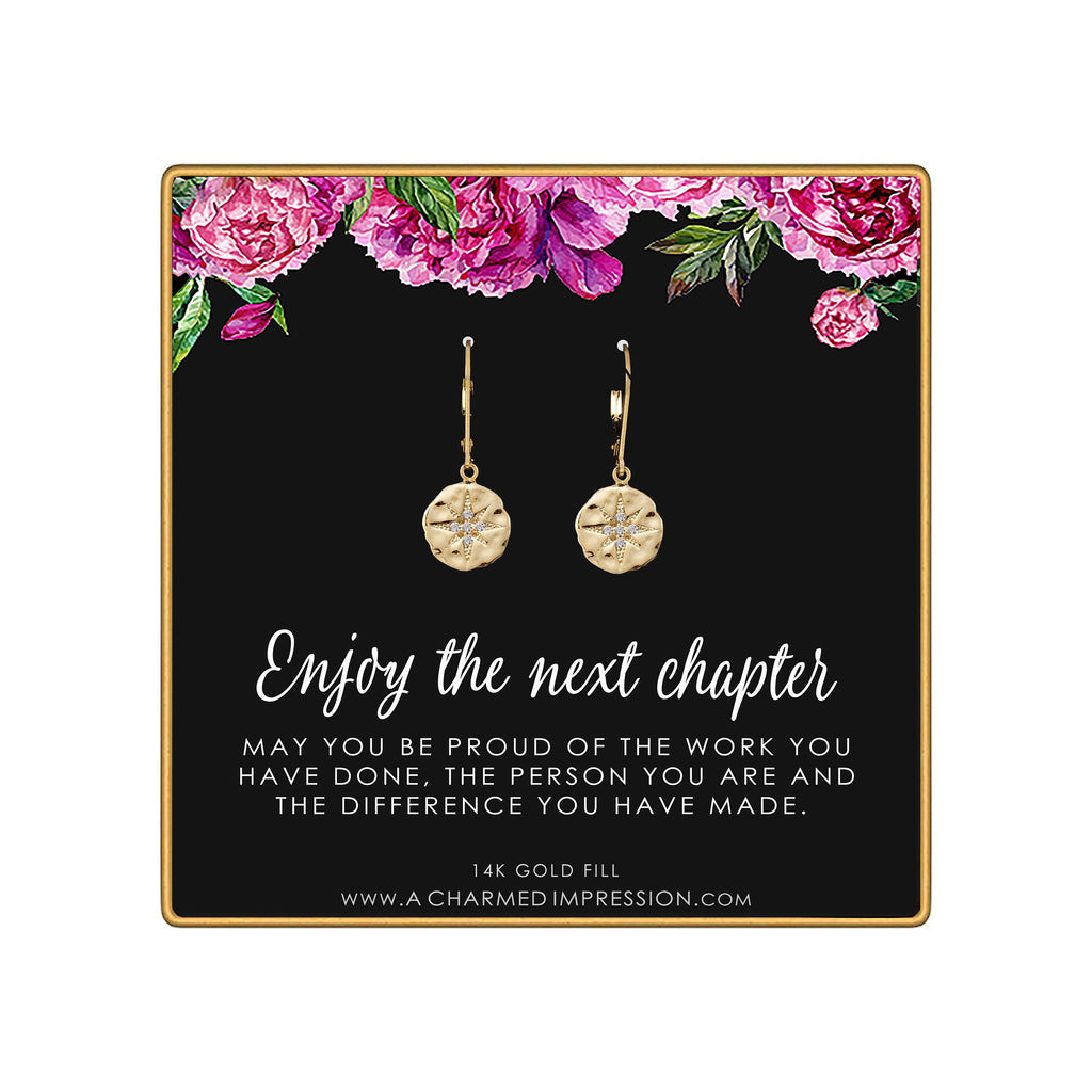 Diamond Starburst Retirement Earrings: Handmade Sterling Silver or Gold