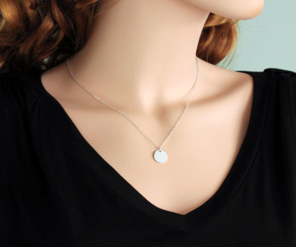 Retirement Necklace for Women Clean Slate Blank Disc Necklace for Women Next Chapter Jewelry Sterling Silver 14k Gold Fill