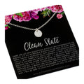 Substance Abuse Recovery Gift - New Beginnings Clean Slate 925 Sterling Silver or 14k Gold-Fill Necklace