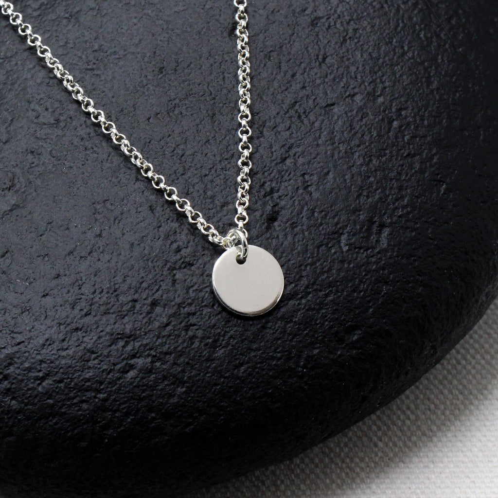 Retirement Necklace for Women Clean Slate Blank Disc Necklace for Women Next Chapter Jewelry Sterling Silver 14k Gold Fill