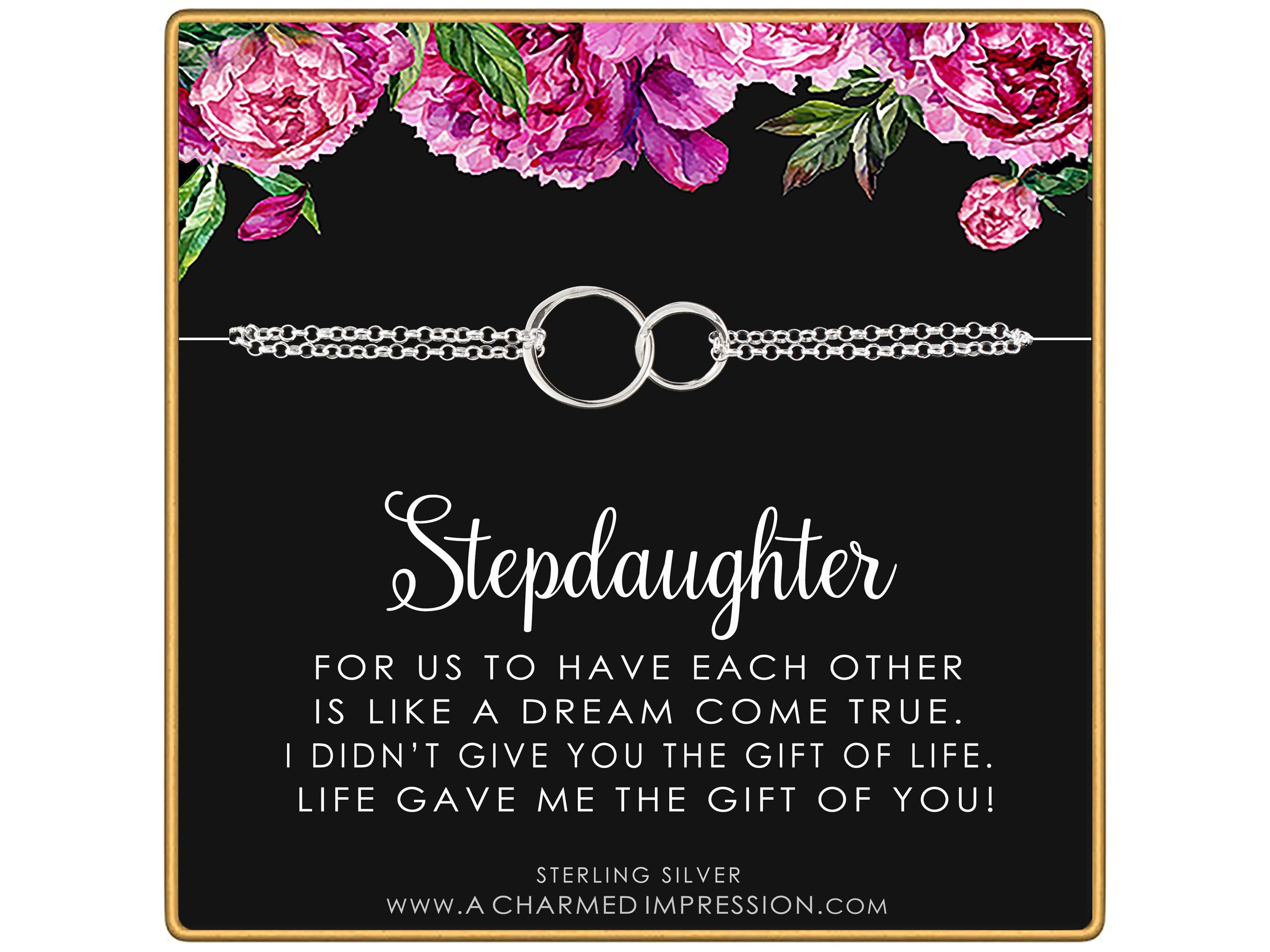 Sterling Silver Bracelet: Stepdaughter Gift, Connected Circles
