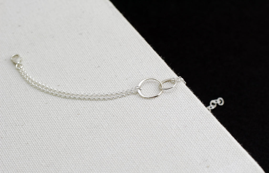 Sterling Silver Bracelet: Stepdaughter Gift, Connected Circles