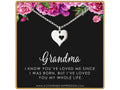 Sterling Silver Two Heart Grandma Necklace Gift for Grandmother Two Grandkids Hypoallergenic Adjustable Chain Family Bond Appreciation