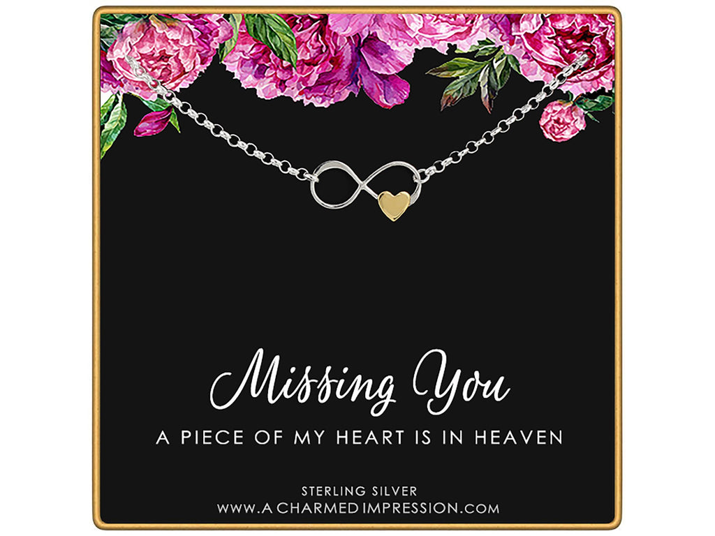 Sterling Silver Infinity Heart Bracelet Memorial Sorry For Loss Gift Adjustable Wrist Hypoallergenic Remembrance Grief Jewelry