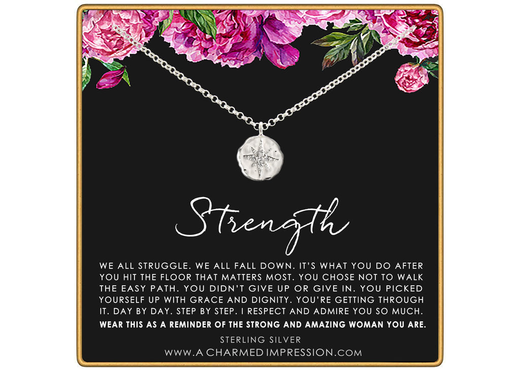 Sterling Silver Strength Necklace: Interlocking Circle Pendant