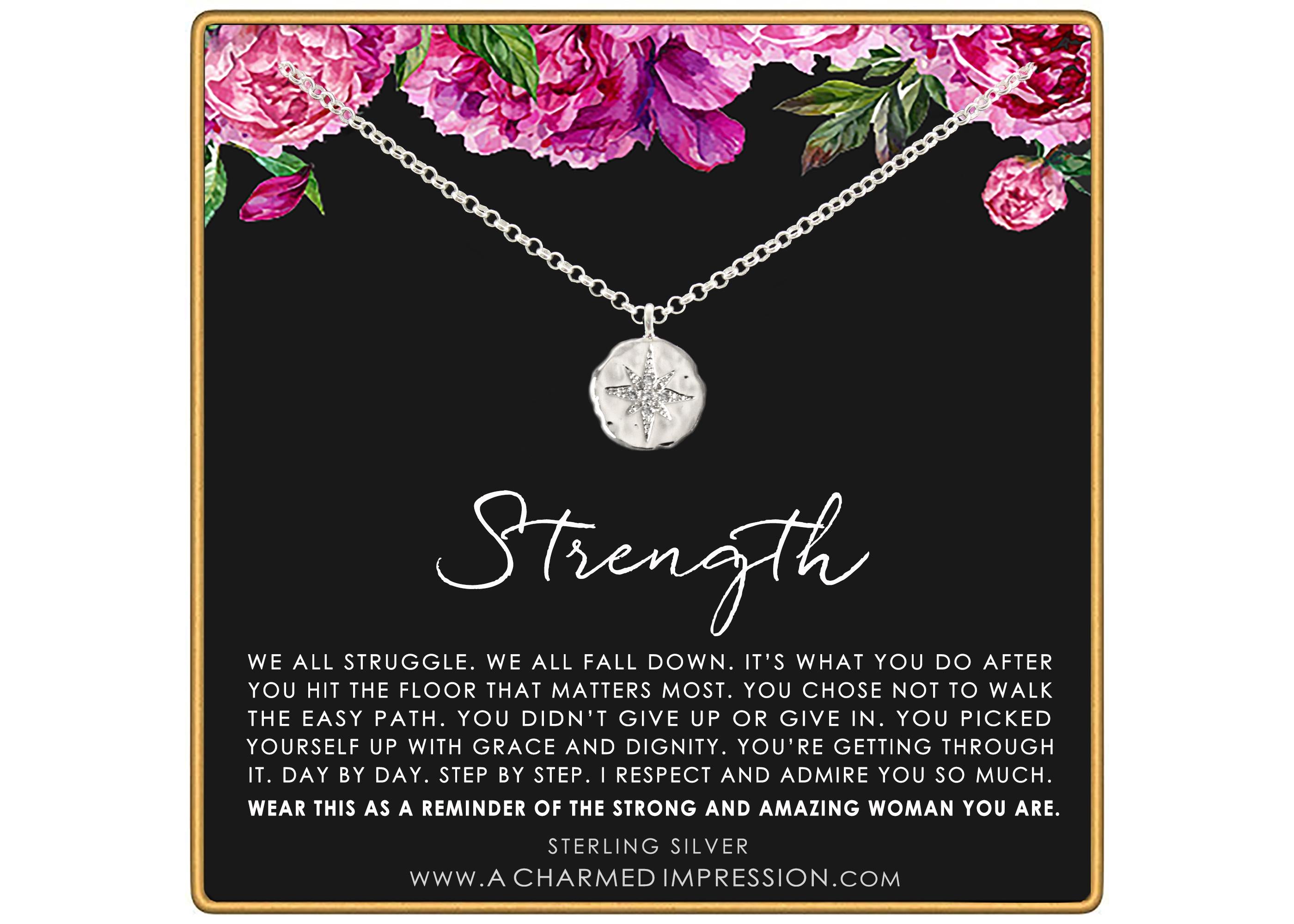 Sterling Silver Strength Necklace: Interlocking Circle Pendant