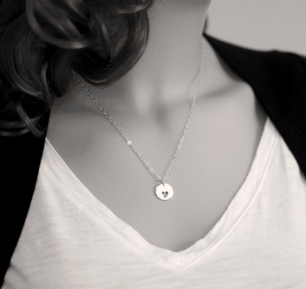 Sterling Silver Heart Cutout Memorial Necklace Remembrance Gift I Carry You In My Heart Loss of Loved One Grief Jewelry