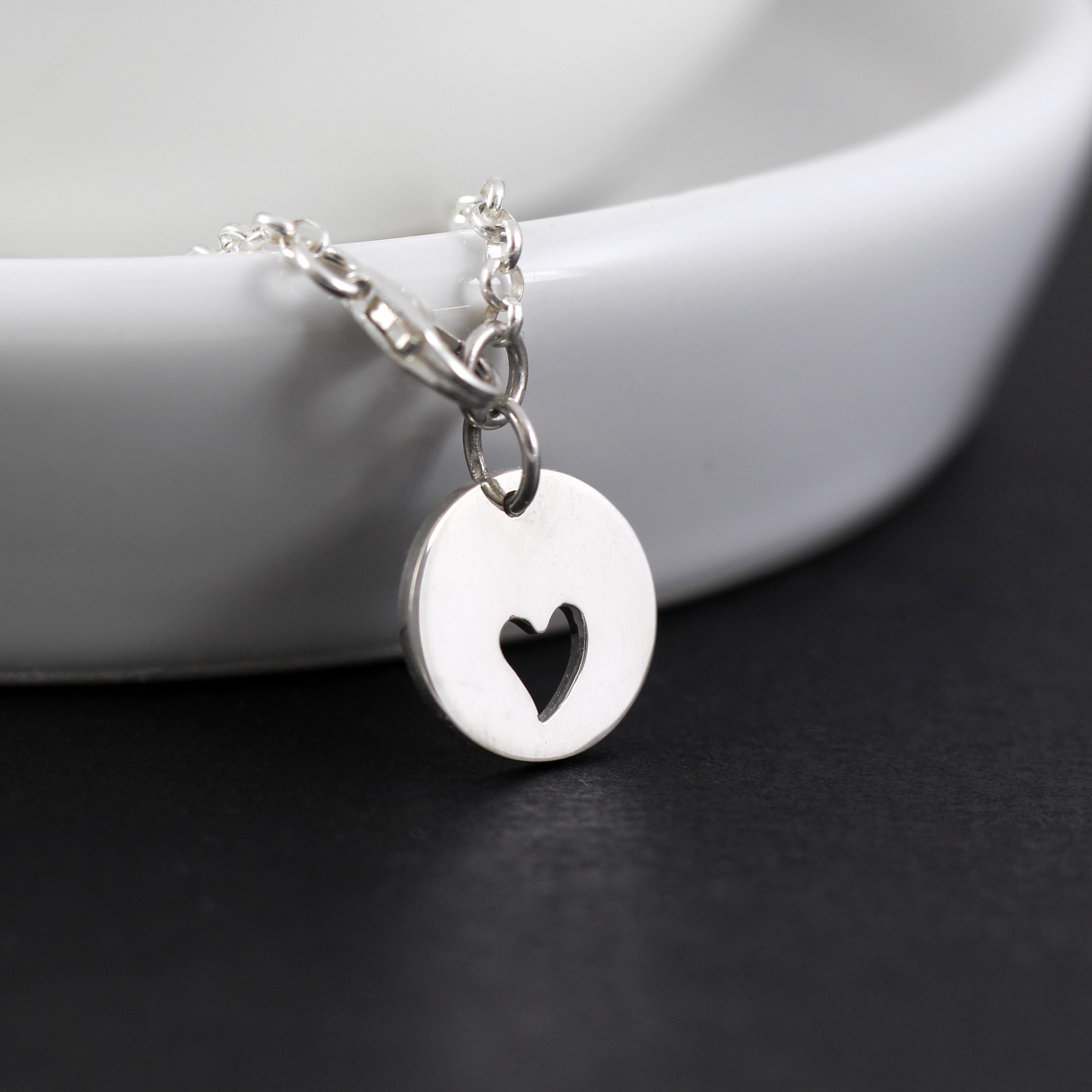 Sterling Silver Heart Cutout Memorial Necklace Remembrance Gift I Carry You In My Heart Loss of Loved One Grief Jewelry