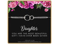 Sterling Silver Interlocking Circles Bracelet Daughter Gift From Mom 14k Gold Fill Option Beautiful Gift Quote Adjustable Wrist