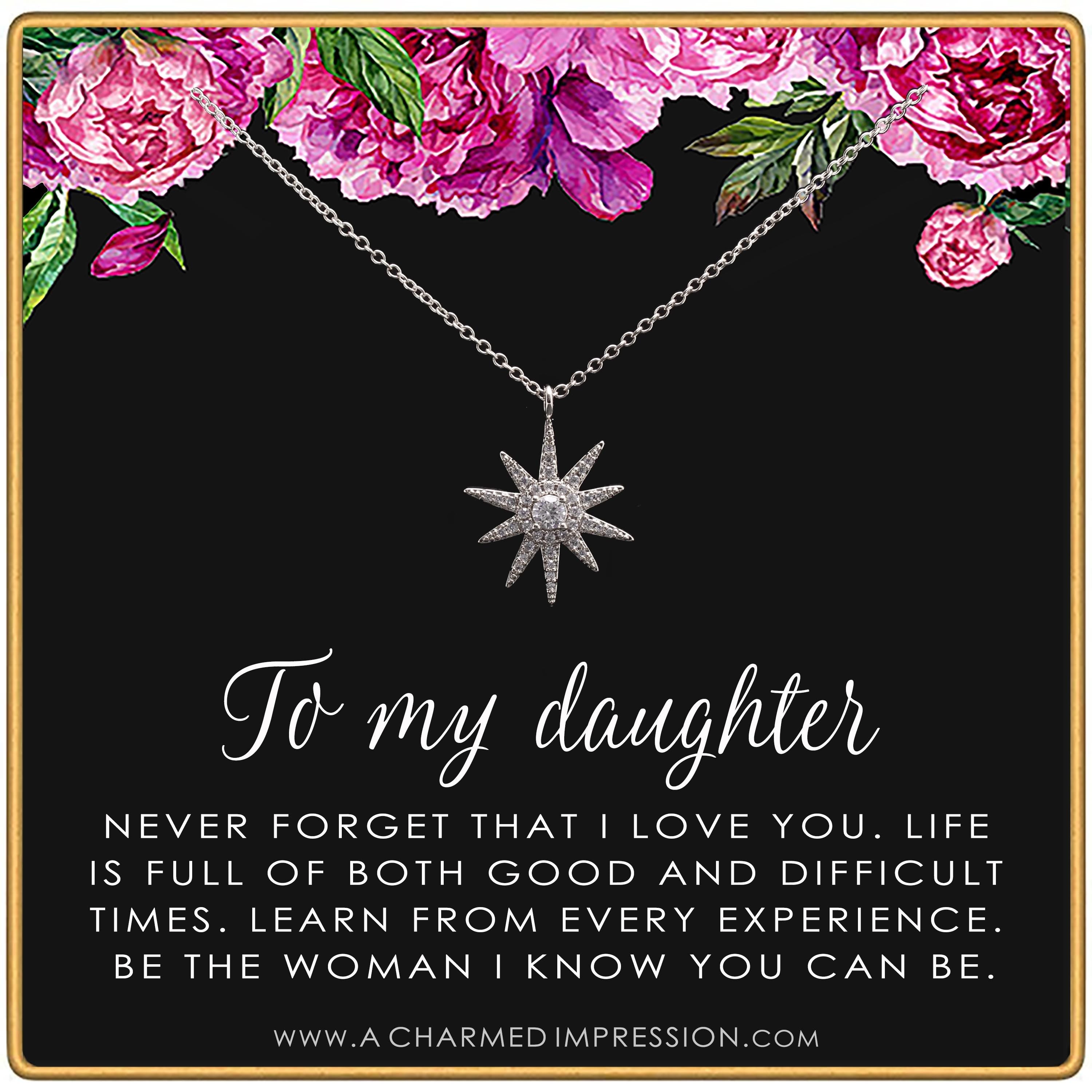 Daughter Necklace Gift for Daughter Jewelry from Mom Dad Daughter Birthday Gift for Christmas Meaningful Gift, 14kt Gold Sterling Silver