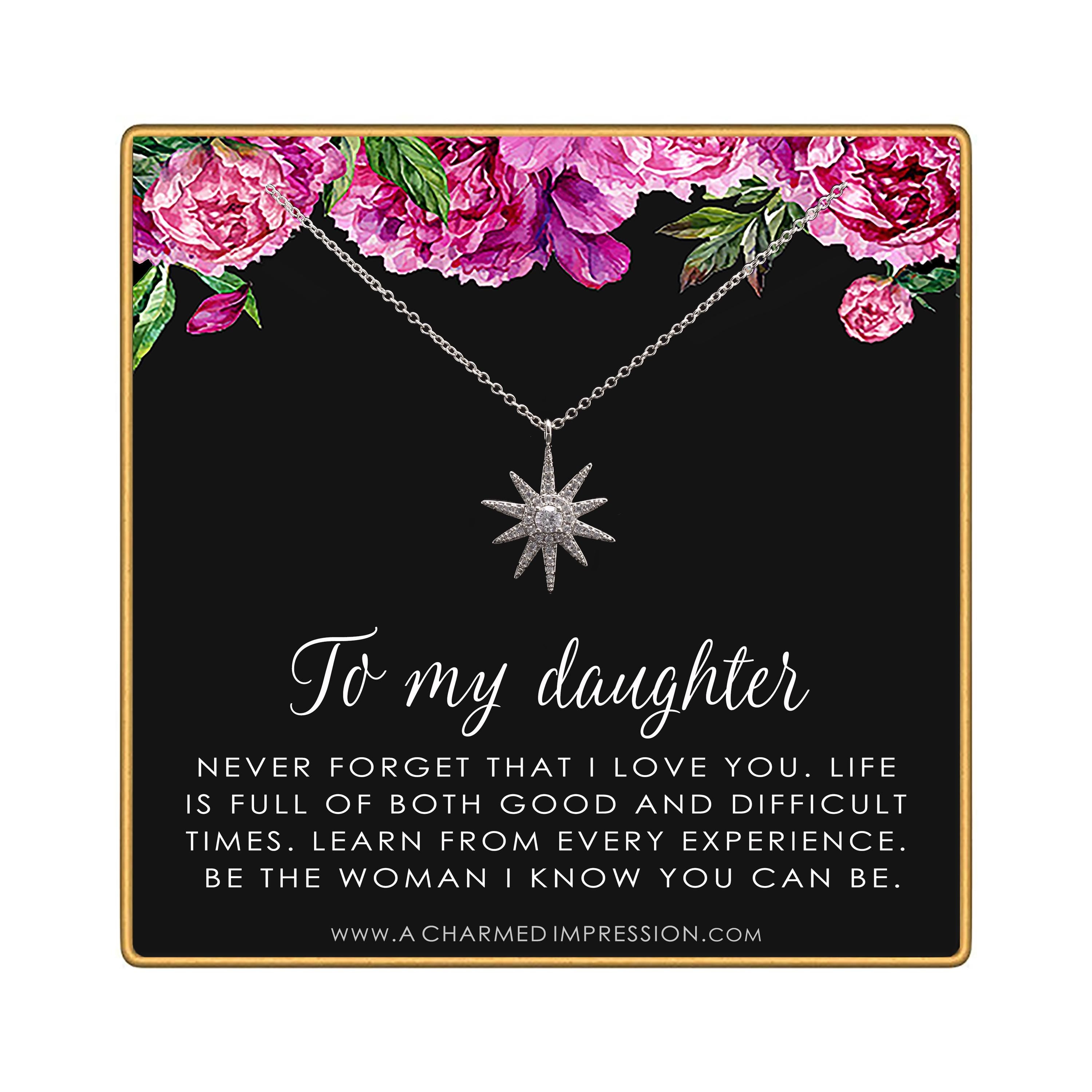 Daughter Necklace Gift for Daughter Jewelry from Mom Dad Daughter Birthday Gift for Christmas Meaningful Gift, 14kt Gold Sterling Silver