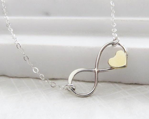 Sterling Silver Infinity with Heart Charm Bracelet Aunt Niece Gift Endless Love Hypoallergenic Adjustable 6.5 Inch + 0.75 Extender