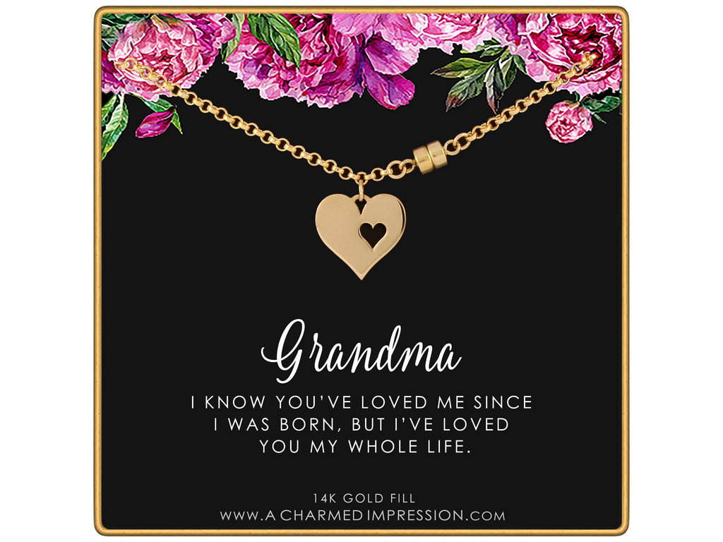 14k Gold Filled Grandma Heart Bracelet Nana Gift Magnetic Clasp Hypoallergenic 7 Inch Family Love Appreciation