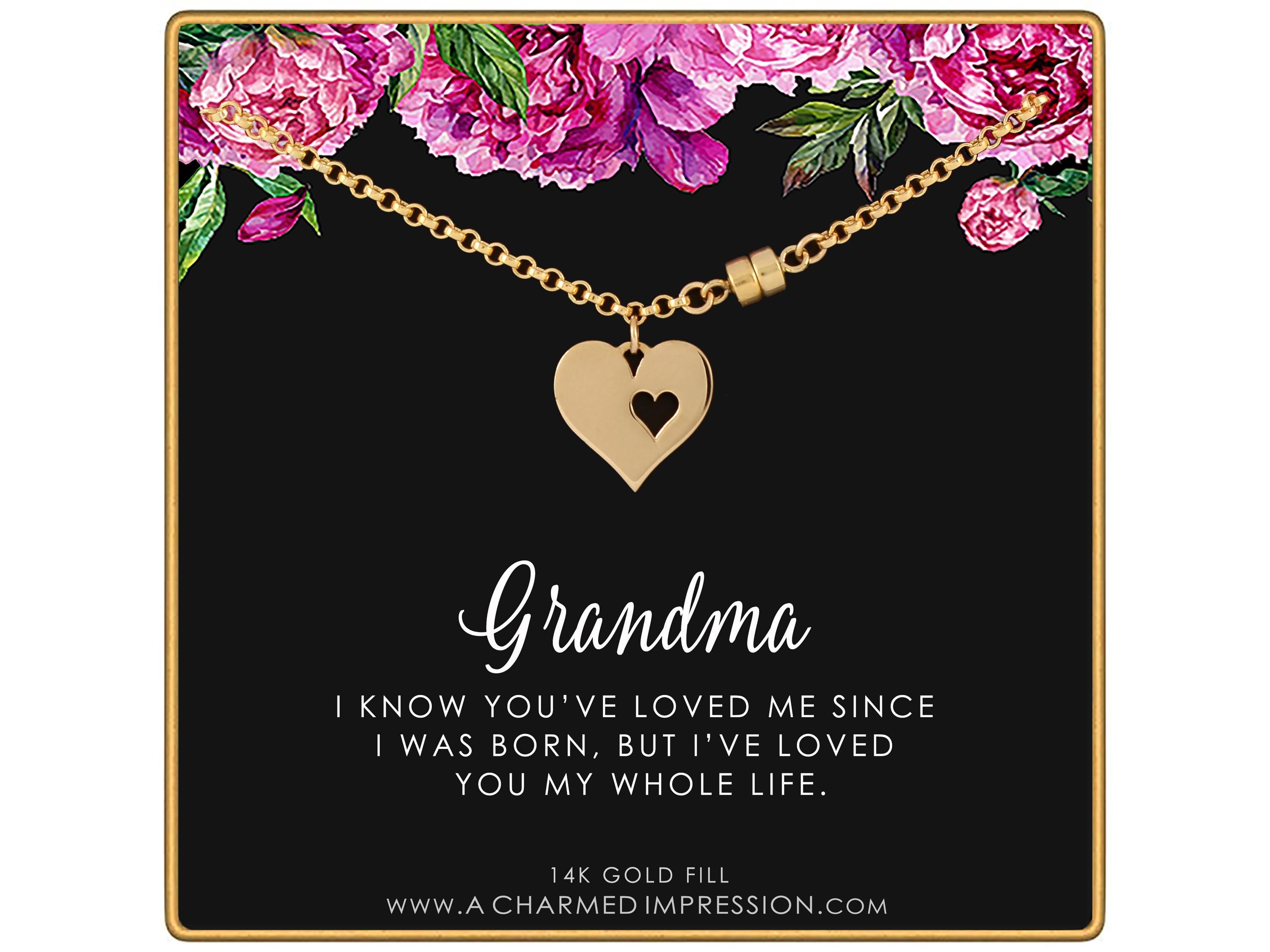 14k Gold Filled Grandma Heart Bracelet Nana Gift Magnetic Clasp Hypoallergenic 7 Inch Family Love Appreciation