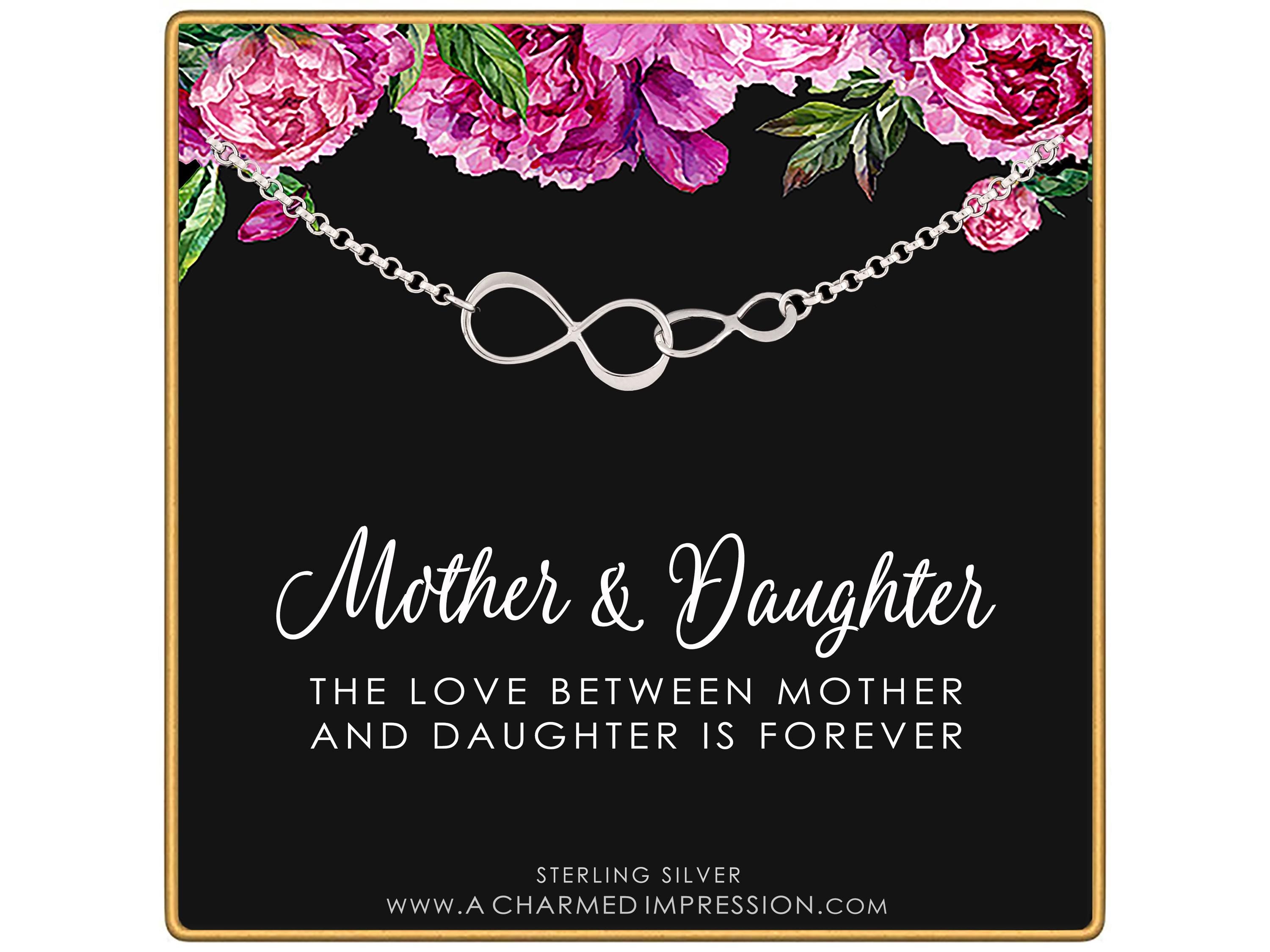 Sterling Silver Mother Daughter Necklace: Infinity Charm Jewelry