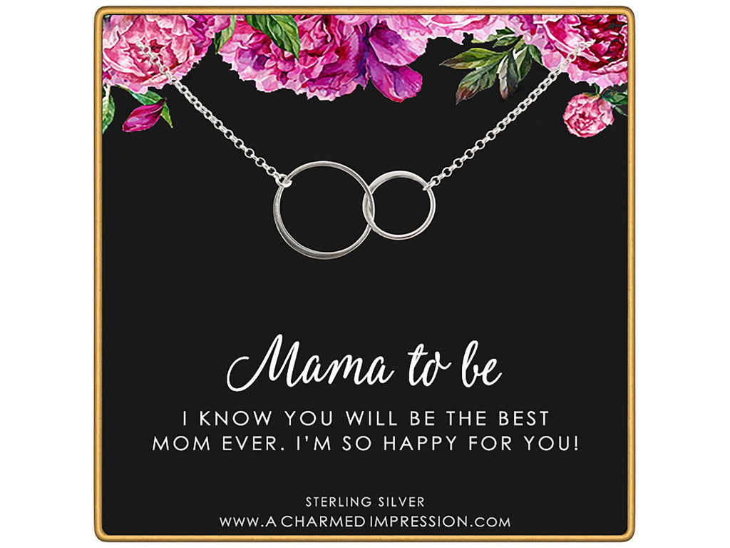 Sterling Silver Connected Circles Necklace - New Mom Gift