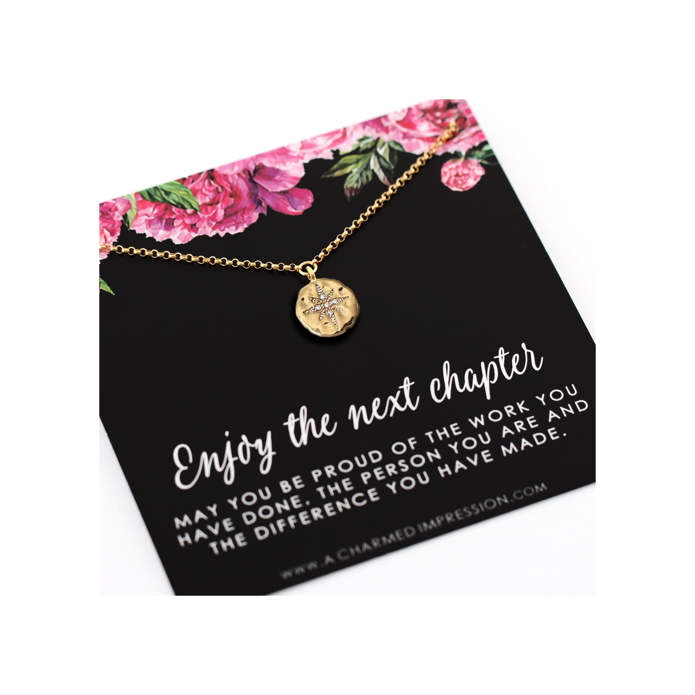 Retirement Gift: 14k Gold Diamond Starburst Pendant Necklace