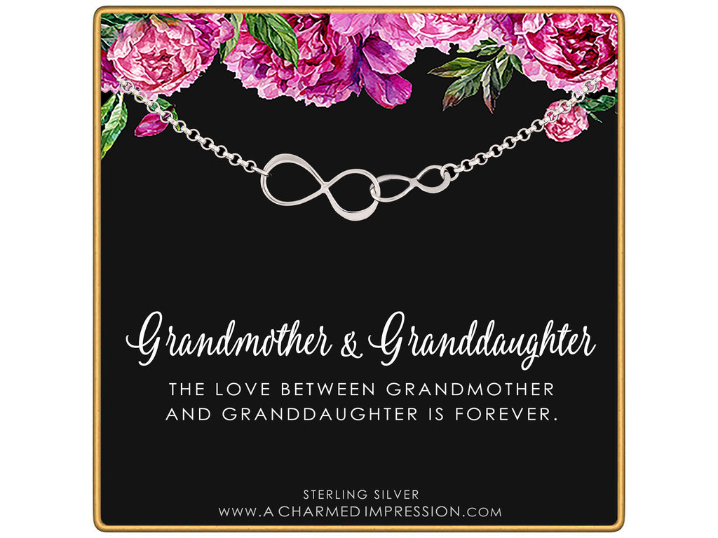 Grandmother Granddaughter Sterling Silver Infinity Bracelet