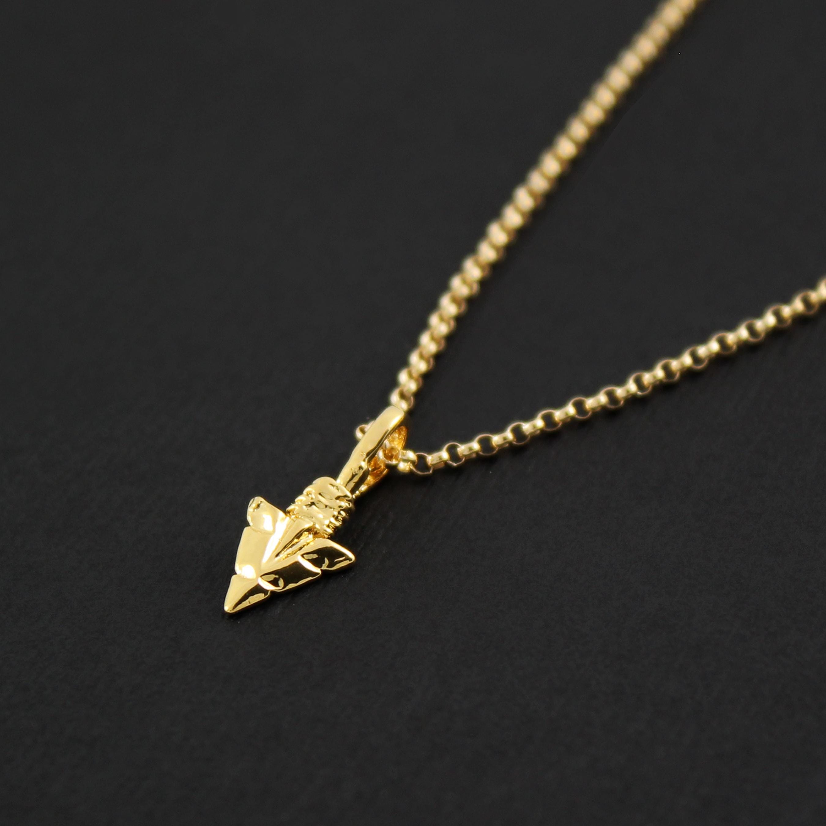 Arrowhead Charm Necklace: Gold Warrior Jewelry, Encouragement Gift