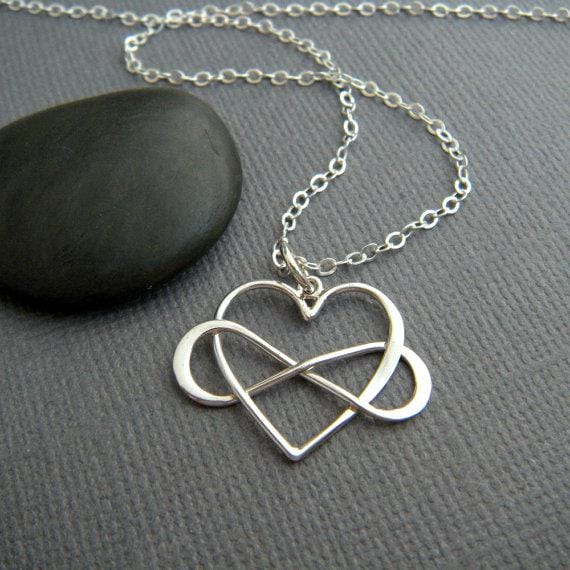Sterling Silver Infinity Heart Necklace Stepmom Gift Eternal Blended Family Love Adjustable Chain Birthday Anniversary Mom