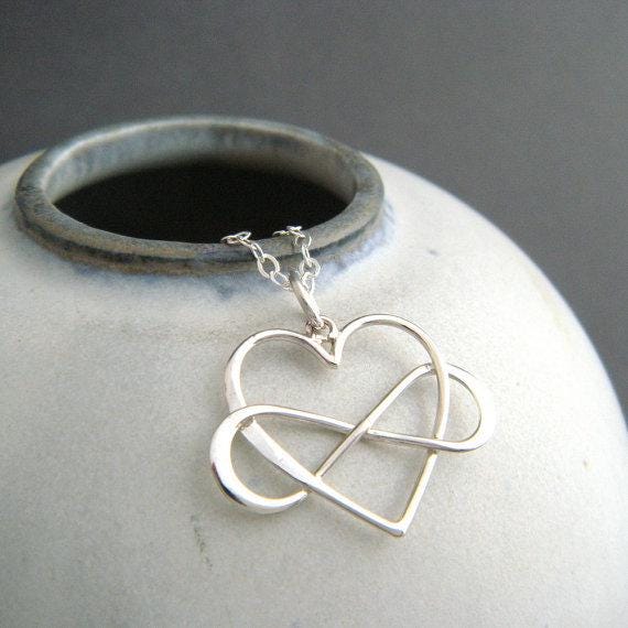 Sterling Silver Infinity Heart Necklace Stepmom Gift Eternal Blended Family Love Adjustable Chain Birthday Anniversary Mom