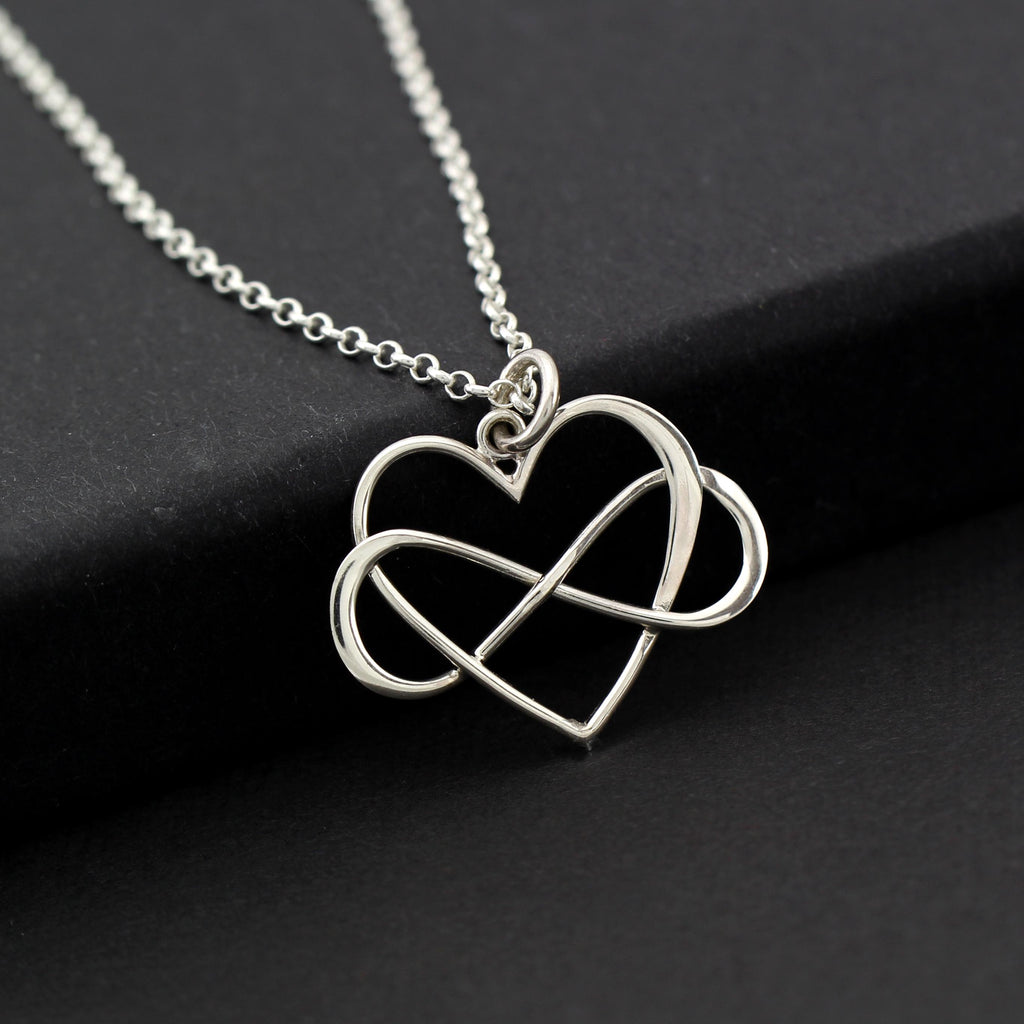 Sterling Silver Infinity Heart Necklace Stepmom Gift Eternal Blended Family Love Adjustable Chain Birthday Anniversary Mom