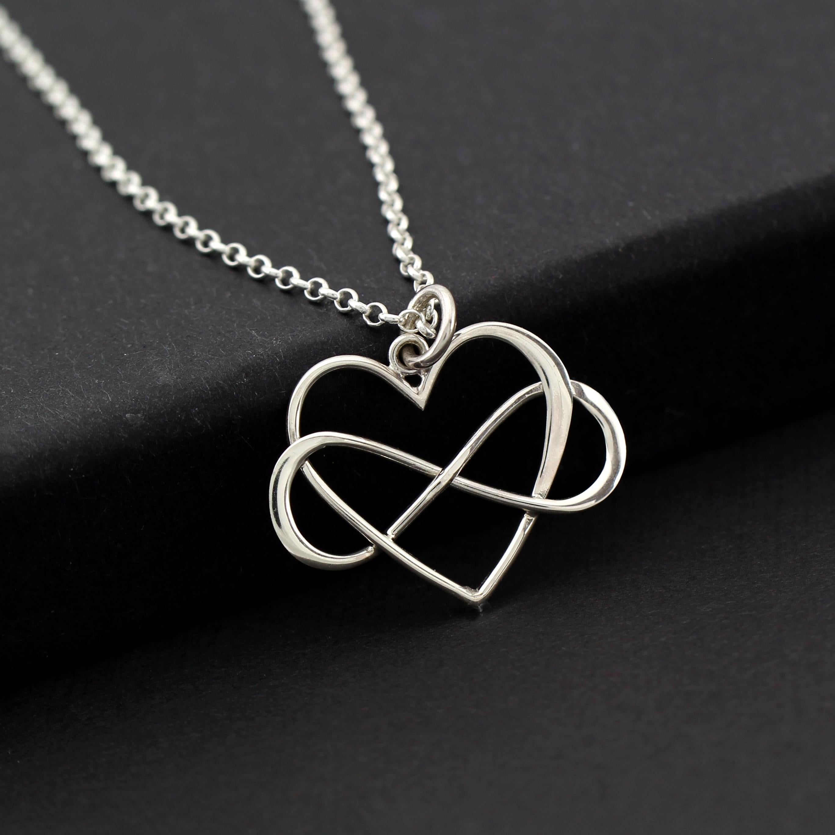 Sterling Silver Infinity Heart Necklace Stepmom Gift Eternal Blended Family Love Adjustable Chain Birthday Anniversary Mom