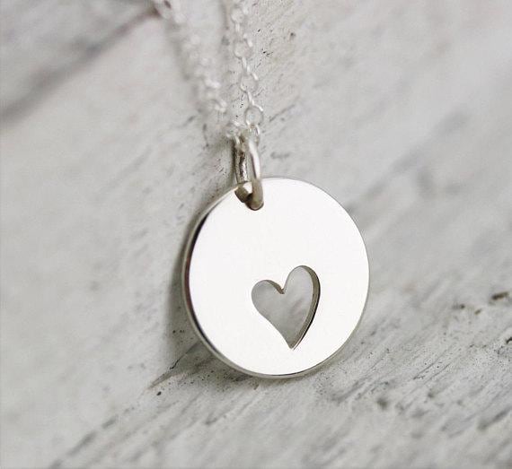 Sterling Silver Heart Cutout Memorial Necklace Remembrance Gift I Carry You In My Heart Loss of Loved One Grief Jewelry