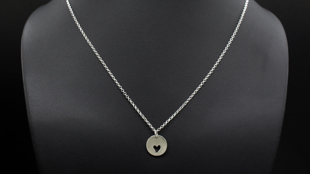 Sterling Silver Heart Cutout Memorial Necklace Remembrance Gift I Carry You In My Heart Loss of Loved One Grief Jewelry