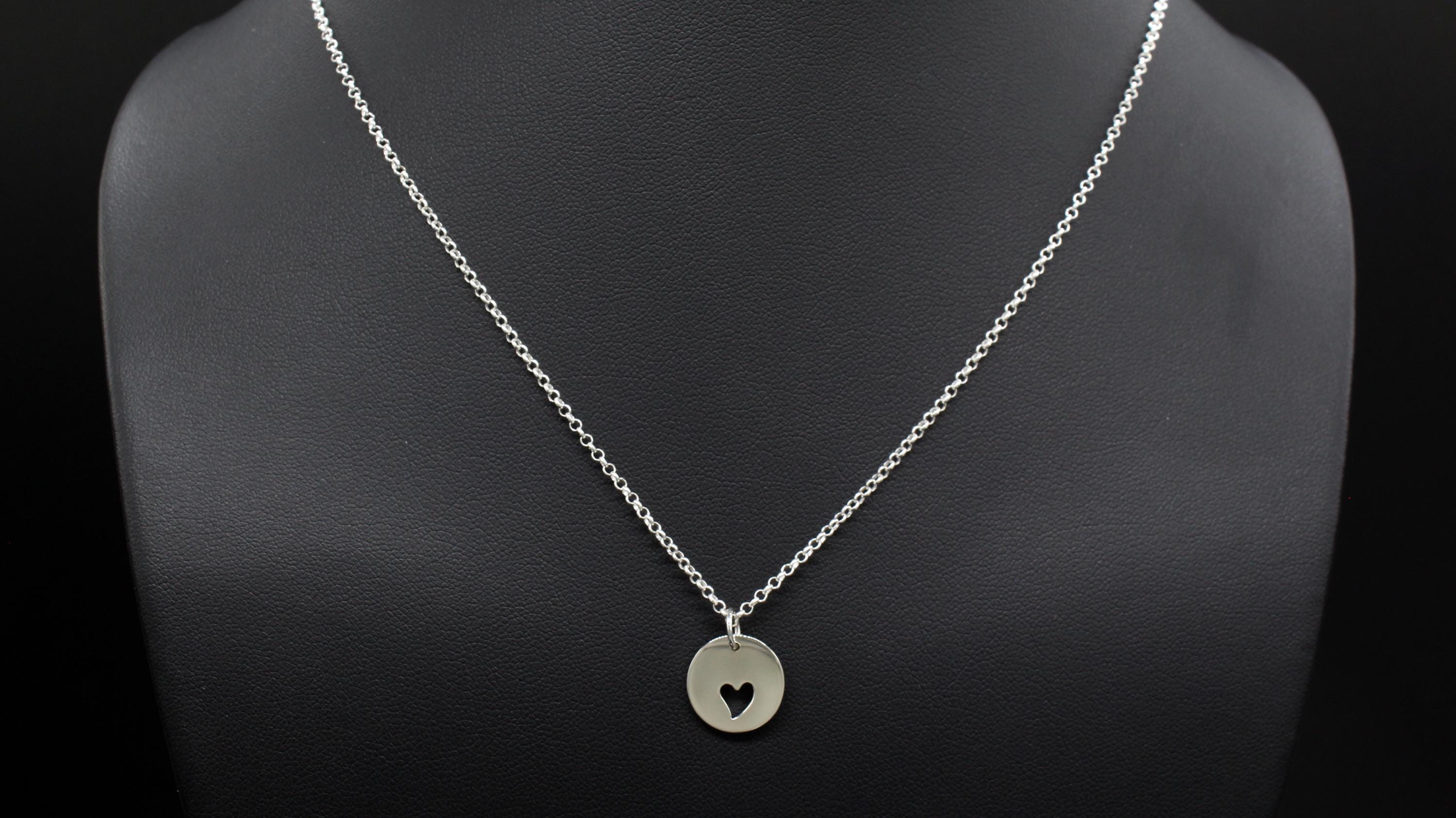Sterling Silver Heart Cutout Memorial Necklace Remembrance Gift I Carry You In My Heart Loss of Loved One Grief Jewelry