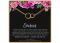 Double Circle Bracelet Cousin Gift Eternal Link Adjustable Wrist Sterling Silver 14k Gold Fill Hypoallergenic Family Bond