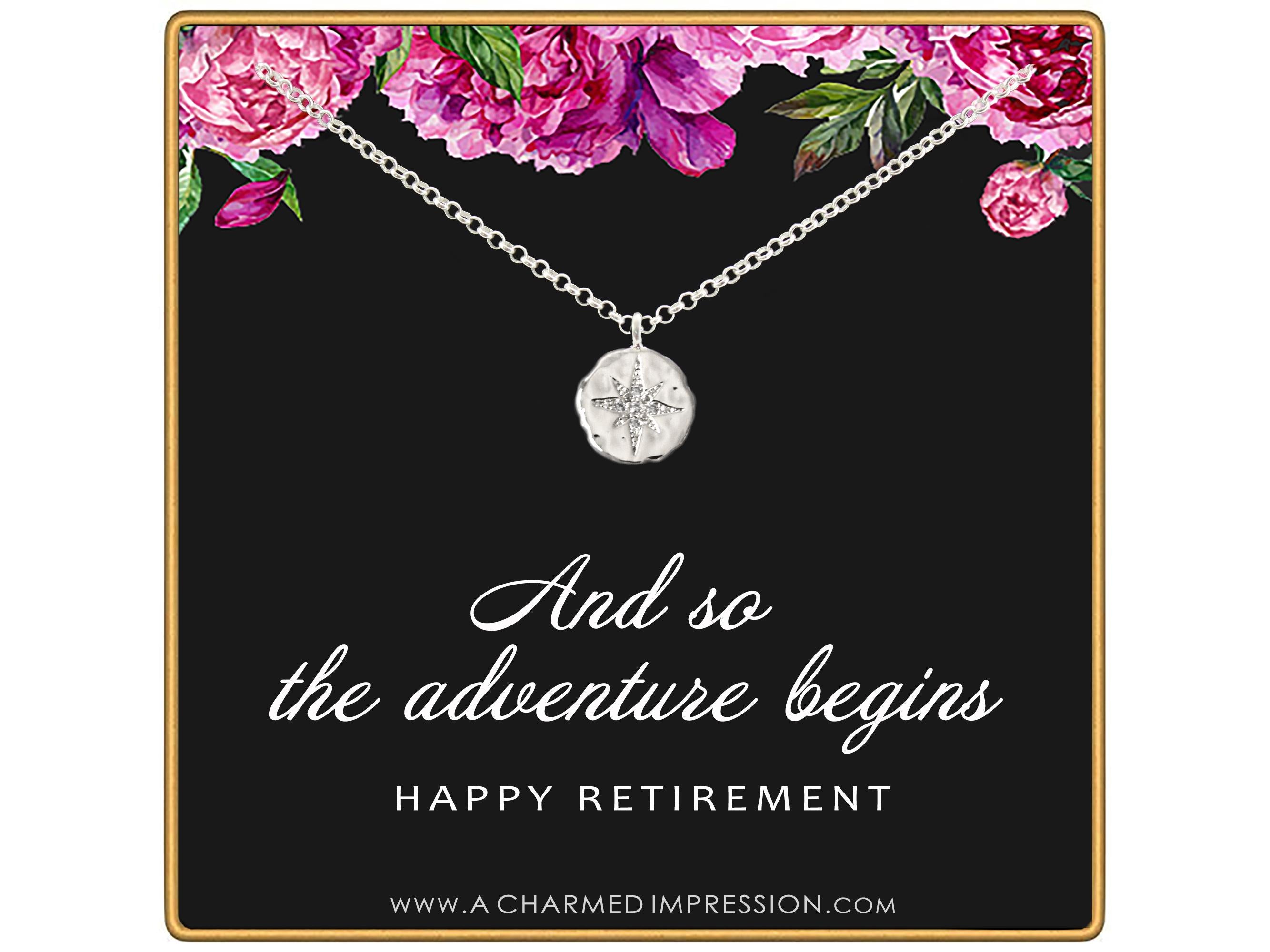 Retirement Gifts for Women  Sterling Silver  CZ Diamond Starburst Pendant  Retiring Gifts for Women  Friend Colleague Boss
