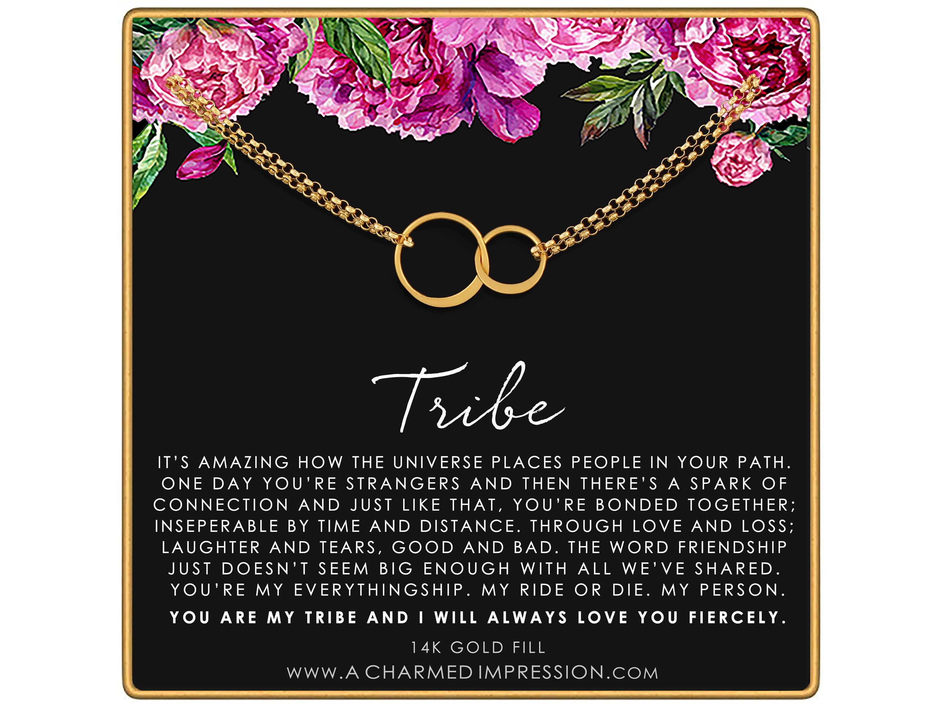 Interlocking Circles Bracelet Tribe Gift Women Support Strength Sterling Silver 14k Gold Fill Hypoallergenic Adjustable