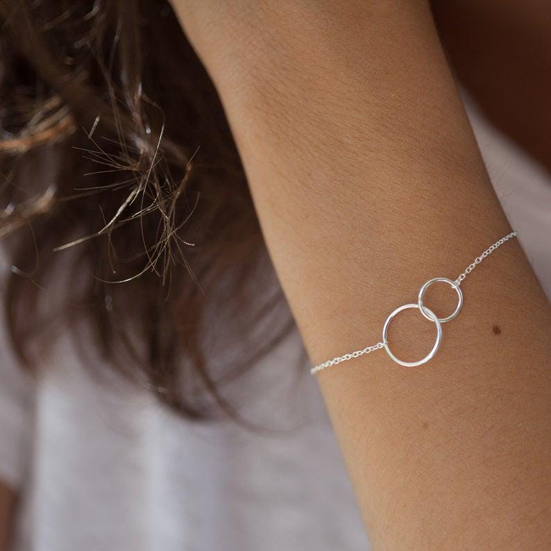 Double Circle Bracelet The Love Between Father and Daughter is Forever