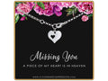 Missing You Memorial Gift Sterling Silver Heart in Heart Cutout Bracelet Hypoallergenic Adjustable 6.5 Inch + Extender Remembrance Grief