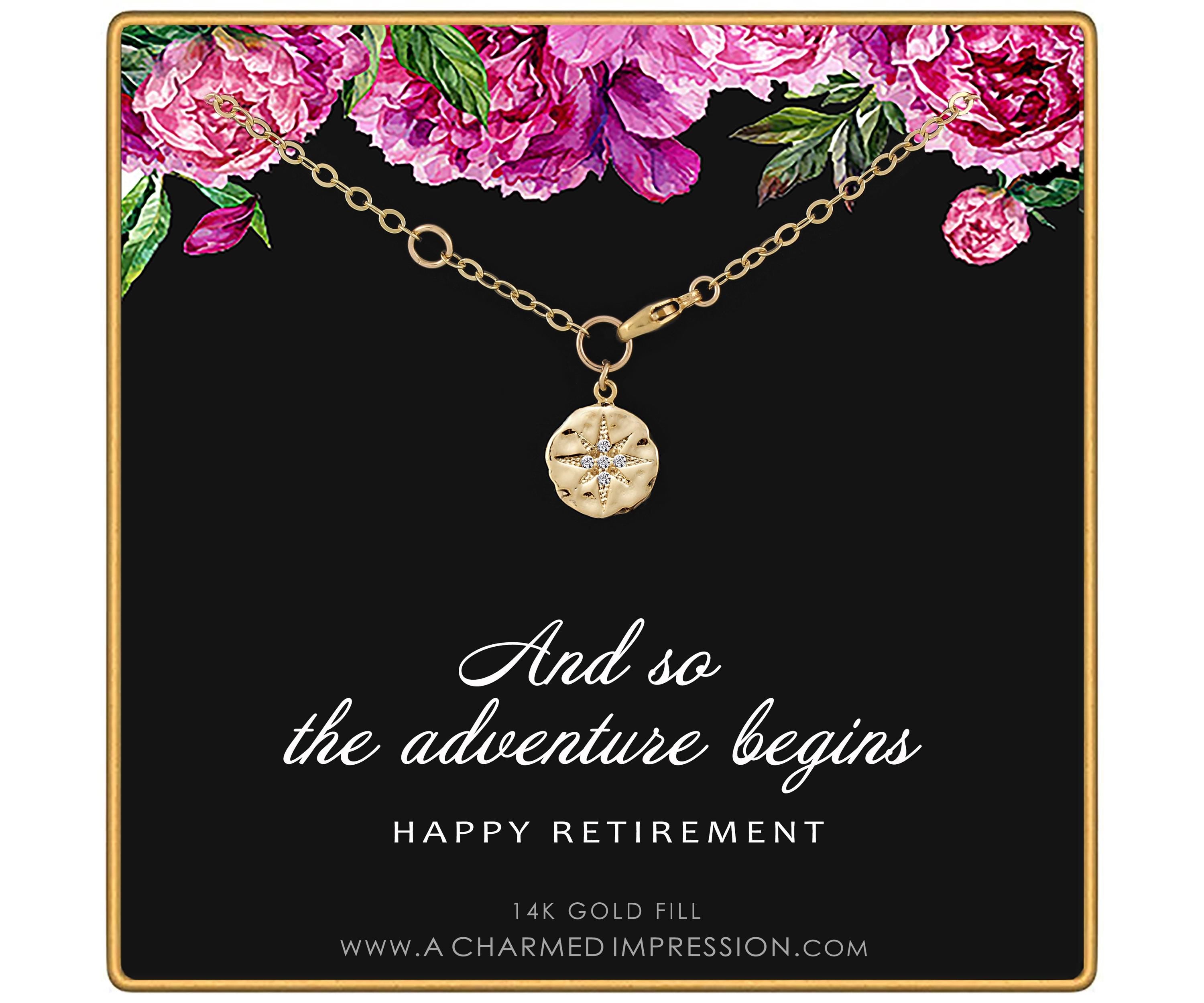 Retirement Gift: Gold Starburst Compass Bracelet
