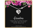 Sterling Silver Heart Charm Bracelet - Grandma Gift
