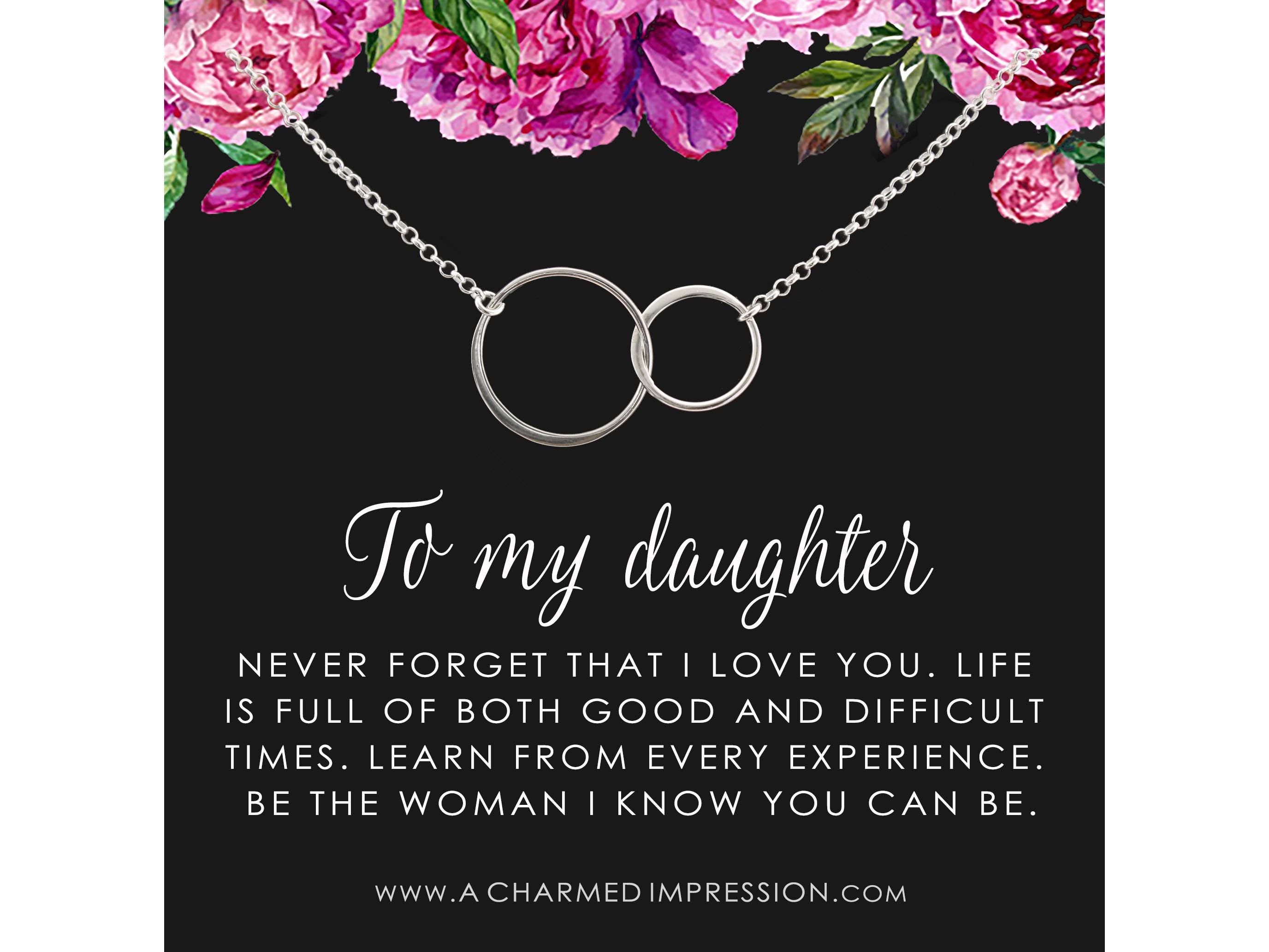 Sterling Silver Eternity Circle Necklace - Daughter Gift from Mom