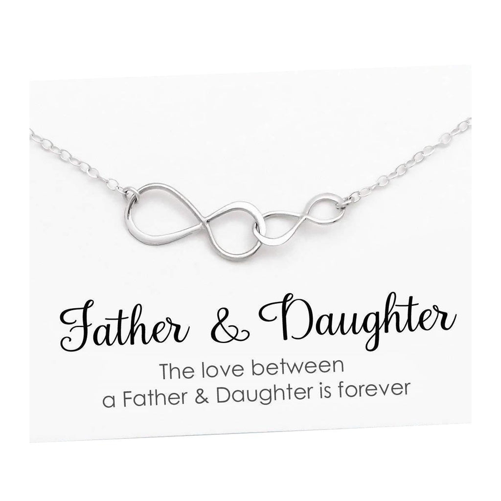 Father Daughter Necklace: 925 Sterling SIlver or 14k Gold Double Infinity Pendant