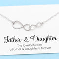 Father Daughter Necklace: 925 Sterling SIlver or 14k Gold Double Infinity Pendant