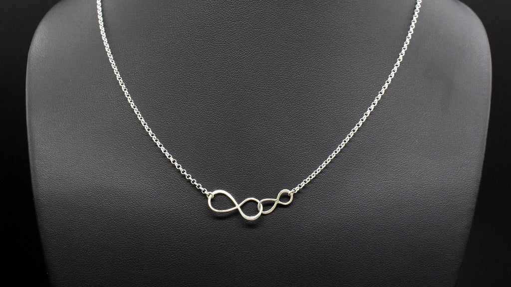 Father Daughter Necklace: 925 Sterling SIlver or 14k Gold Double Infinity Pendant