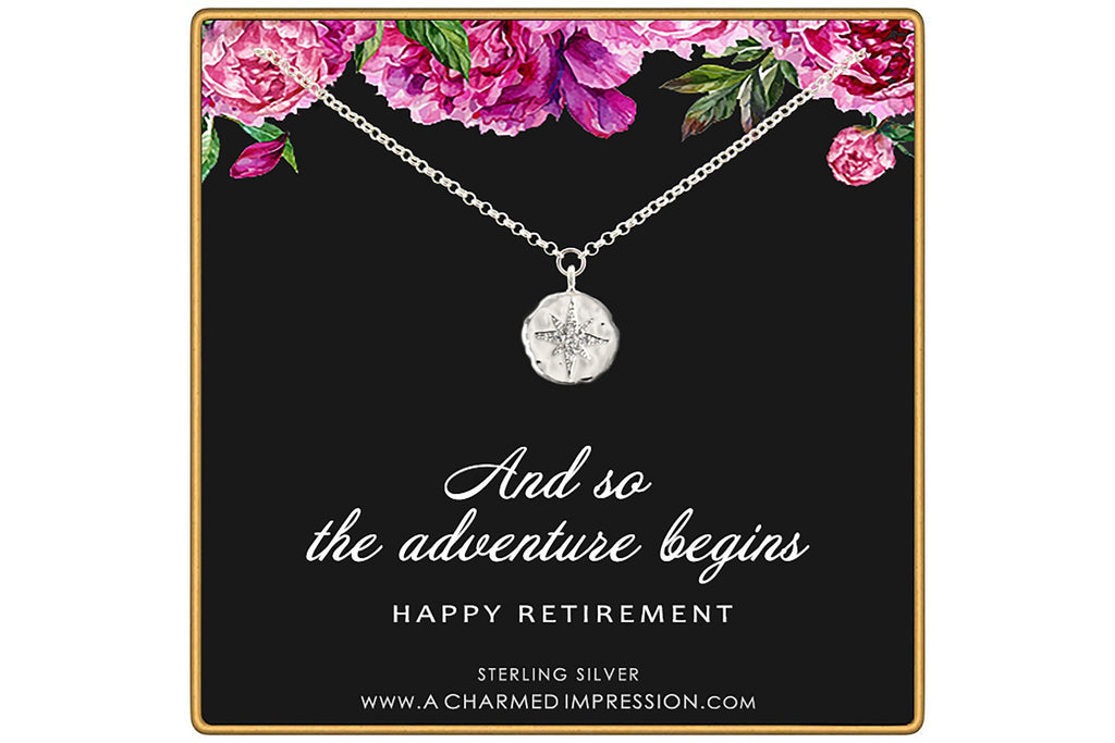 Starburst CZ Pendant Necklace: 14k Gold Filled Retirement Gift